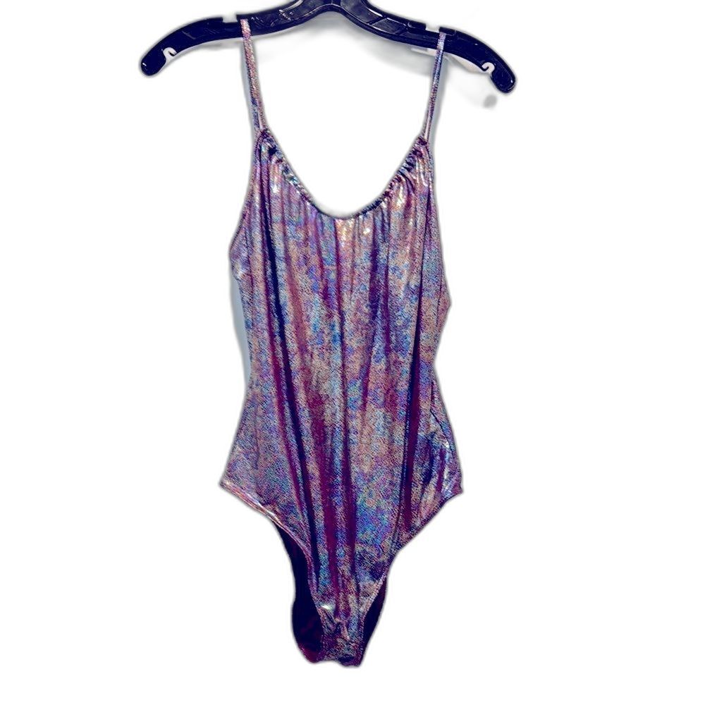 NWOT Topshop Pink Metallic Holographic Bodysuit